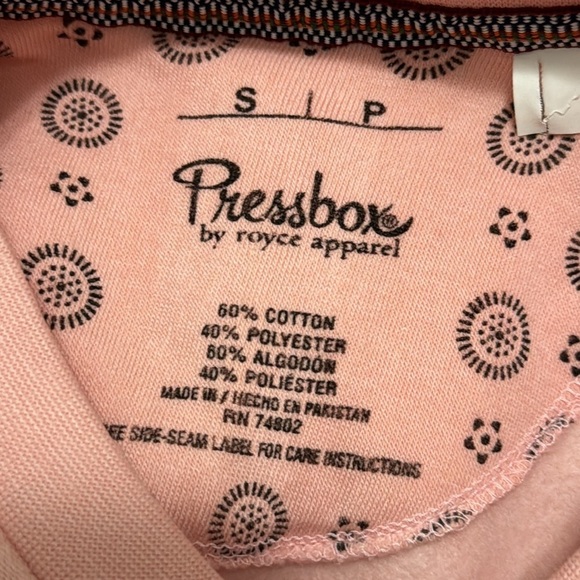 Pressbox Maryland Terps Pink Oversize Crewneck Sweatshirt University of Maryland - Picture 6 of 6